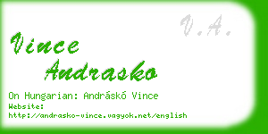 vince andrasko business card