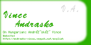 vince andrasko business card